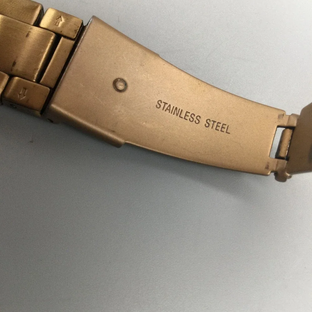 Fossil Watch Womens 38mm Gold Tone Stainless Steel ES3003 Day Date New Battery